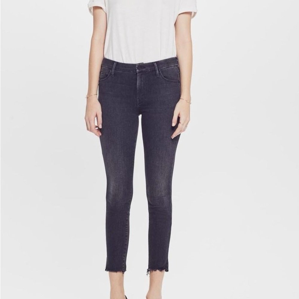 Mother Denim The Looker Sacred Slit Ankle Dear Mr Black (faded black / gray)
